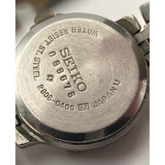 VTG Seiko 2906-0400 Womens Petite Watch 21mm - New Battery - WR Wrist Size 6 - Picture 7 of 12